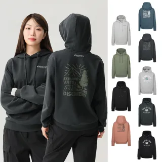 【Discovery Expedition】男女版 帽T 印花 素色 休閒長袖上衣(DXHD23051/DXHD38051/DMHD35051-九款任選)