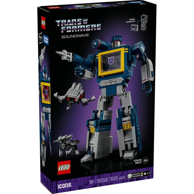 【LEGO 樂高】Icons 10358 變形金剛：音波(Transformers 居家擺設 機器人 玩具積木)
