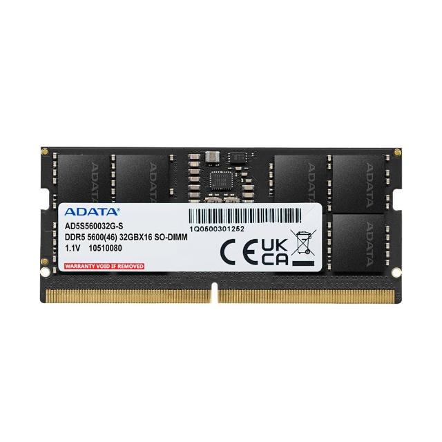【ADATA 威剛】DDR5 5600 8GB 筆記型記憶體(AD5S56008G-S)