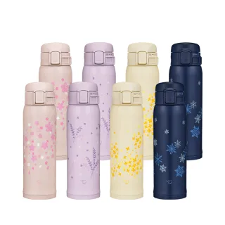 【ZOJIRUSHI 象印】MOMO專售 買1送1 不銹鋼彈蓋式花漾保溫保冷杯480ml+480ml(SM-SK48EME+SM-SK48EME)