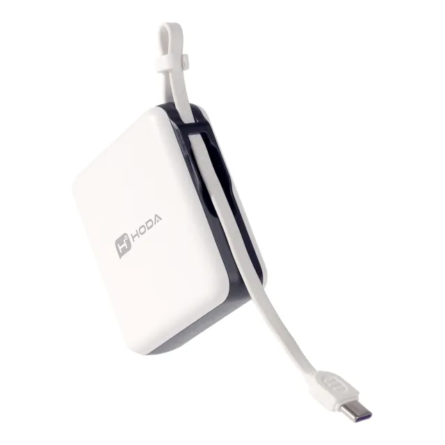 【hoda】PB04 10000mAh 22.5W 雙輸出 自帶USB-C線掛繩式行動電源