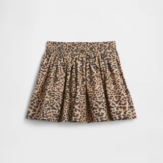 【GAP】女童裝 抽繩鬆緊短裙-卡其色(797134)