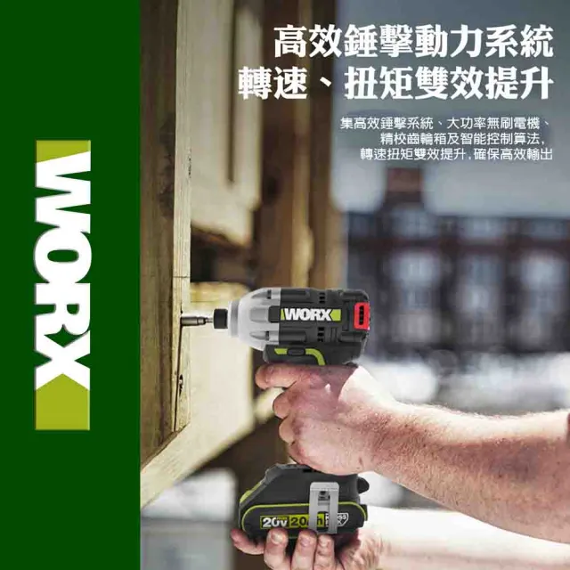 【WORX 威克士】20V 無刷鋰電 3段速衝擊起子機(WU290D.2)