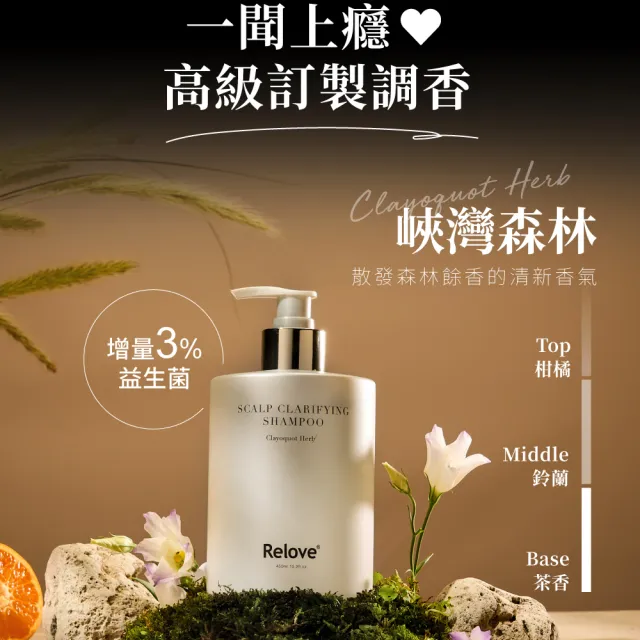 【Relove】107酵萃 蓬鬆控油淨化頭皮洗髮精450mlx2入組(峽灣森林/莫內花園 雙效控油 雙益酵母配方)