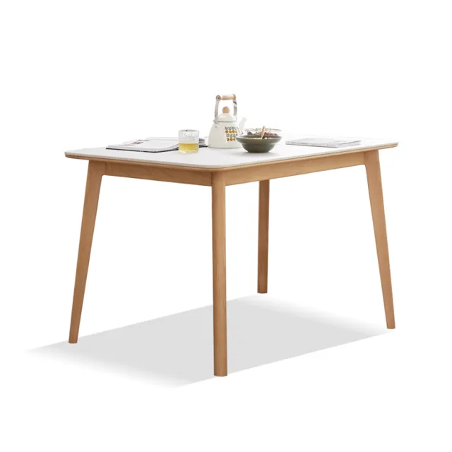 【hoi! 好好生活】YW樂岩山毛櫸實木岩板餐桌1.2M 原木色 Y166R01