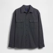 【GAP】男裝 純棉翻領長袖牛仔襯衫-藍色條紋(804798)