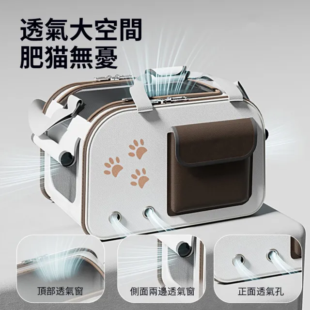 【Petfun】大空間寵物外出包 可折疊貓咪外出籠 高透氣耐抓貓包 胖貓適用狗貓背包 手提單肩兩用