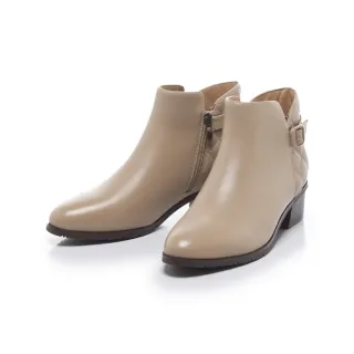 【FAIR LADY】芯太軟 菱格壓紋拼接粗跟短靴(奶灰、8A2949)