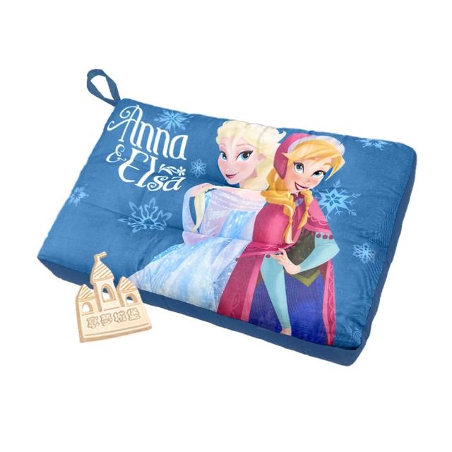 【享夢城堡】雙面天絲水洗午安童枕45x30cm－冰雪奇緣FROZEN 艾莎與安娜ELSA ANNA-藍 / 卡通水洗枕
