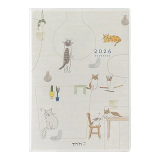 【MIDORI】《2026 Pocket Diary 手帳 - 小貓咪 》B6 週間橫式