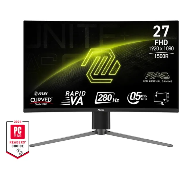 【MSI 微星】MAG 276CPXF 27型 VA FHD 280Hz 曲面電競螢幕(0.5ms/Adaptive-Sync/1500R)