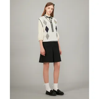 【SCOTTISH HOUSE】造型花邊口袋短裙-黑/卡其CHUB2163