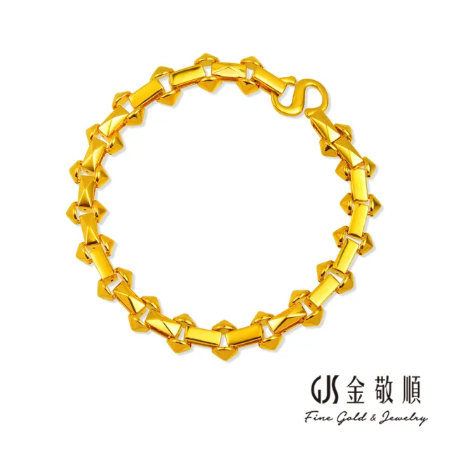 【GJS 金敬順】黃金手鍊 搖滾 中性款(金重:3.26錢/+-0.03錢)
