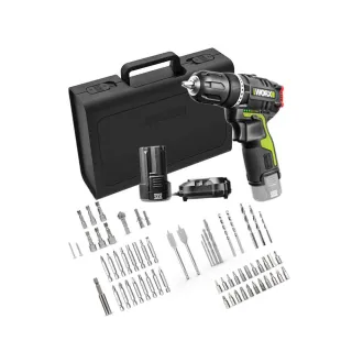 【WORX 威克士】12V/10mm無刷鋰電2段震動電鑽 81附件套裝(WU131X.5)