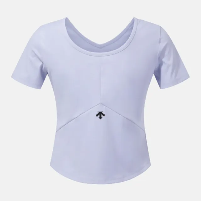 【DESCENTE】迪桑特 短袖上衣 女 短版 快排 WOMENS SEMI-CROPPED 紫 SQ322PTS72-LVND
