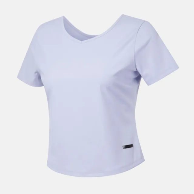 【DESCENTE】迪桑特 短袖上衣 女 短版 快排 WOMENS SEMI-CROPPED 紫 SQ322PTS72-LVND