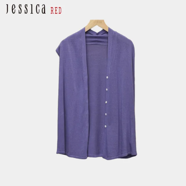 【Jessica Red】輕薄百搭無袖針織開衫背心R53403