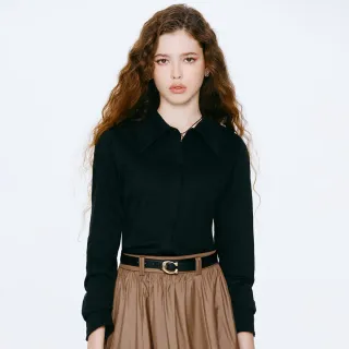 【MOMA】低調素面暗門襟絲光棉襯衫(兩色)