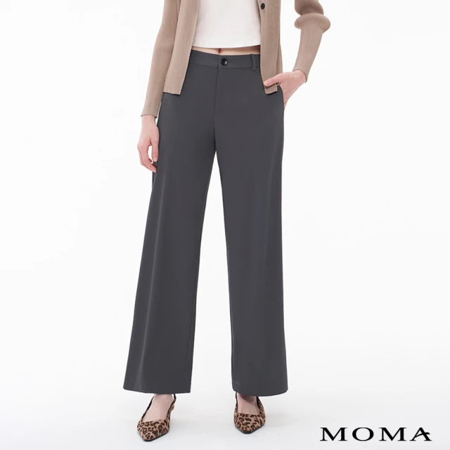 【MOMA】抗UV激瘦涼開衩西裝直筒褲(兩色)