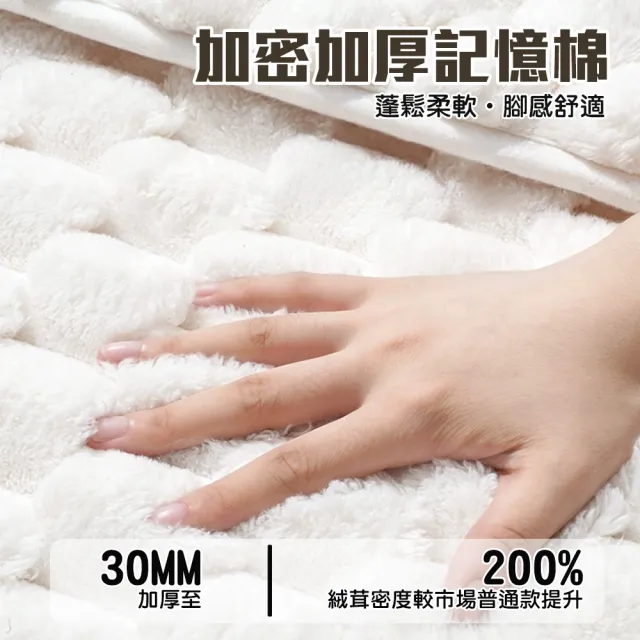 【QIDINA】雲朵絨厚款軟綿綿吸水地墊-A(浴室地墊 廚房地墊 小地毯 房間地墊 小地墊玄關)