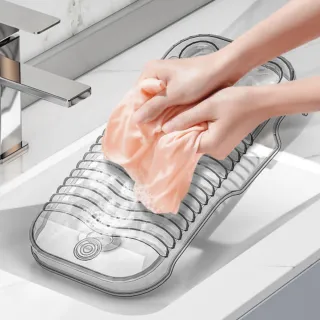 【茉家】透明帶肥皂收納槽輕量洗衣板(1入)