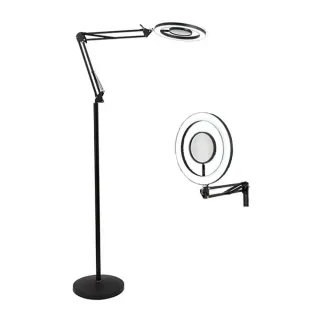 【小山THL】落地式LED美容燈 環形補光燈 美睫燈 打光燈(內置柔光三色亮度調節/調光調色/配放大鏡)