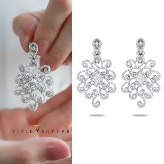 【Vividventure 亞帝芬奇】寵愛限定優惠 禮物 18K GIA 1克拉 DSI1 天然鑽石 真鑽 耳環 璀璨豪華