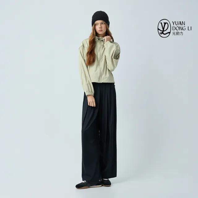【YUANDONGLI 元動力】防曬可收納連帽短版外套(杏色；S-L；4253414904)