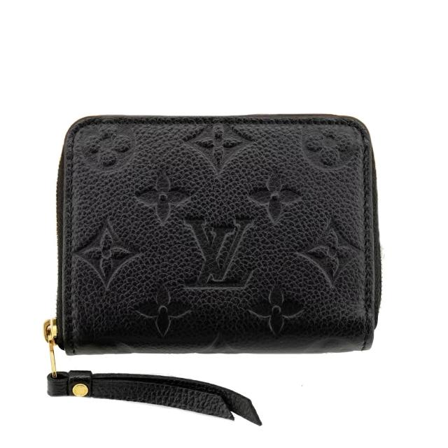 LV LOUIS VUITTON路易威登 M60574 經典 Monogram Empreinte 皮革拉鍊名片零錢短夾