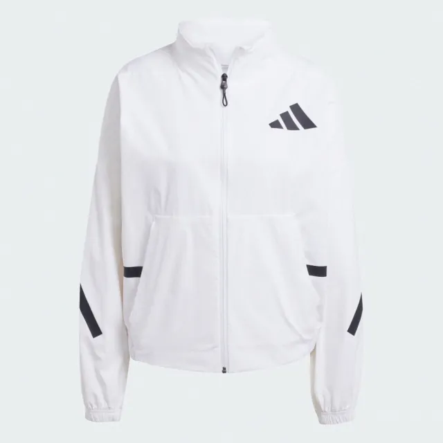 【adidas 愛迪達】愛迪達 W Z.n.e. Wv Tt 女 立領外套 運動外套 休閒穿搭 白 黑 亞版(JW1754)