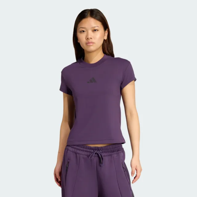 【adidas 愛迪達】愛迪達 W Z.n.e. Bb Tee 女 T恤 運動上衣 休閒短袖 紫 亞版(JW7784)