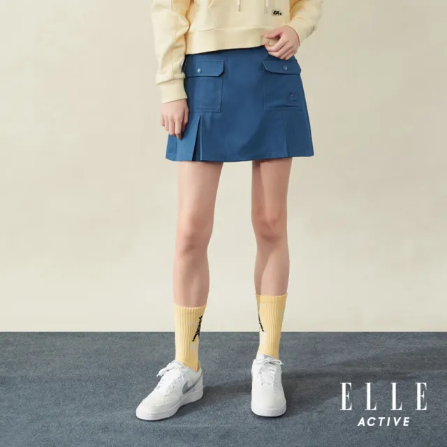 【ELLE ACTIVE】女款 工裝風口袋短褲裙-藍色(EA25A2W2102-35)