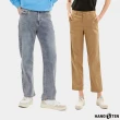 【Hang Ten】男女裝-鬆緊腰修身顯瘦口袋丹寧褲/涼爽輕量彈性直筒口袋長褲(多款選)