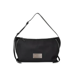 【MATIN KIM】官方旗艦 兩側拉鍊尼龍肩背包(黑色)