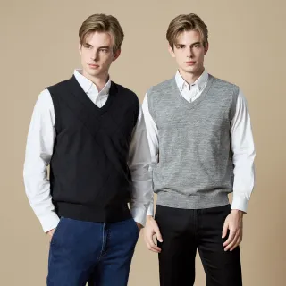 【pierre cardin 皮爾卡登】網路獨家 男款 羊毛混紡針織毛衣背心(多款任選)