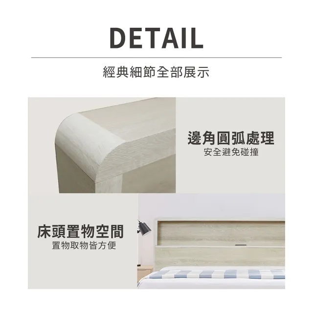 【ASSARI】雙人5尺瑪卡蓉房間組二件-插座床片+3分床底