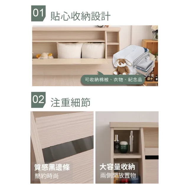 【ASSARI】雙人5尺本田房間組二件  插座加高床箱+6分床底