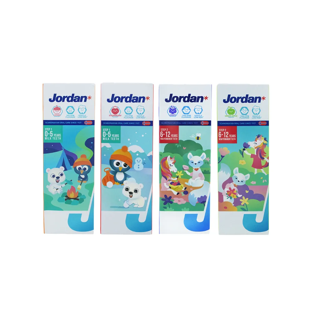 【Jordan】兒童含氟牙膏 3入組 四款任選(75gX3件 乳牙/恆牙專用牙膏)
