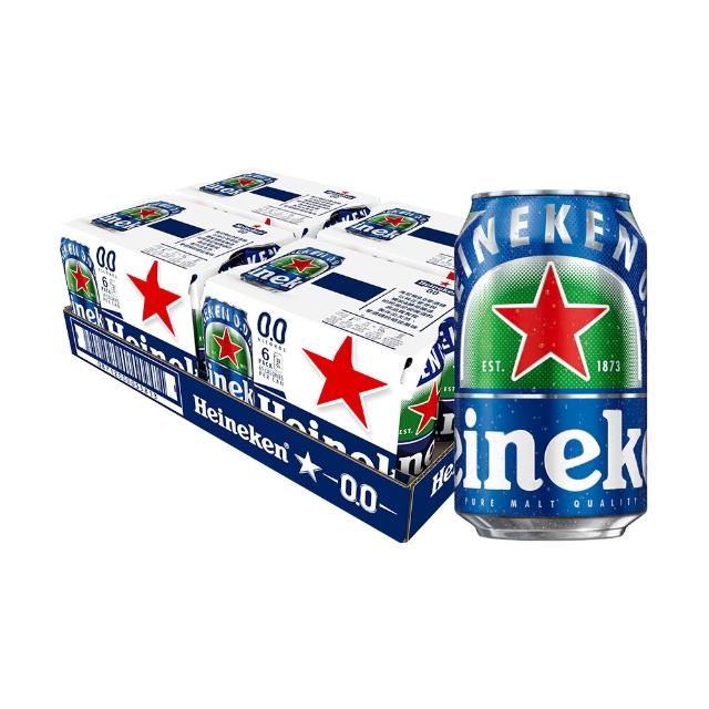 【Heineken 海尼根】海尼根0.0零酒精鋁罐裝330ml x24入/箱(零酒精)