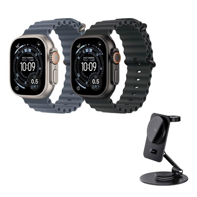 三合一充電座組【Apple】Apple Watch Ultra 3 GPS+行動網路 49mm(鈦金屬錶殼搭配海洋錶帶)