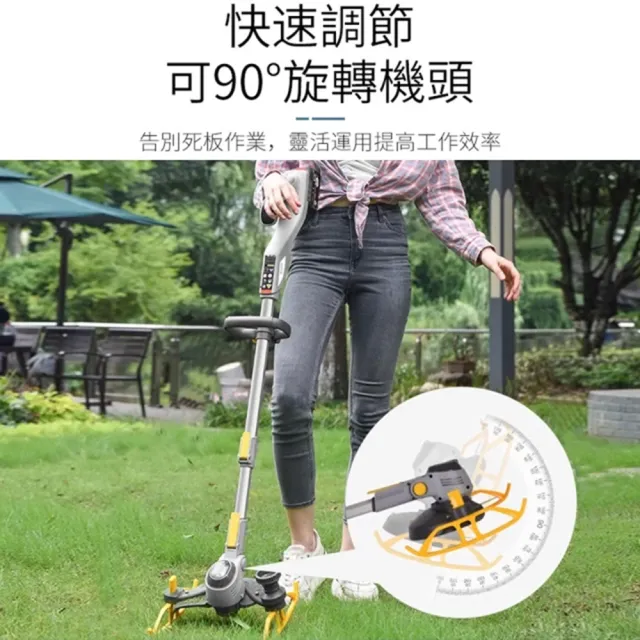 【Ogula 小倉】除草機 割草機 鋰電草坪機（20000M十節兩電）(電量顯示屏/可拆卸坦克輪/附工具箱)