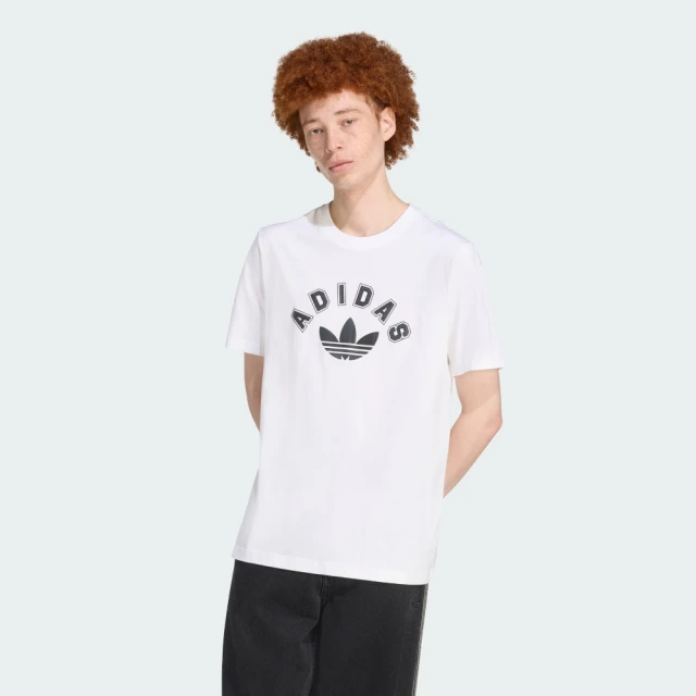 【adidas 愛迪達】短袖上衣 男 三葉草 GRAPHIC REG SS 白 JV7752(S3119)