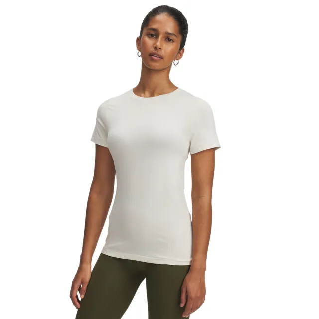 【UNDER ARMOUR】UA 女 Meridian Seamless 短袖T-Shirt_1388770-279(白色)