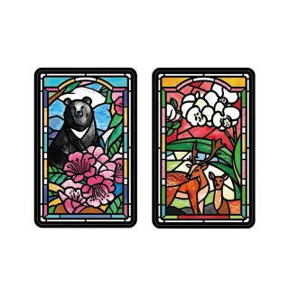 【悠遊卡】代銷 老屋顏鑲嵌玻璃系列SUPERCARD悠遊卡-透明卡(臺灣黑熊/梅花鹿)