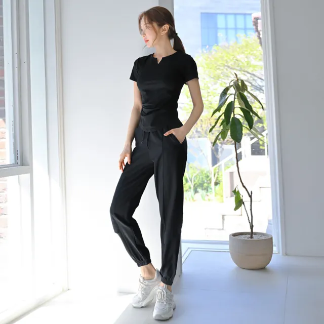 【BODYAIR】任2入 修小V臉側抽褶短袖上衣(瑜珈.慢跑.運動.健身.透氣.舞蹈.運動服)