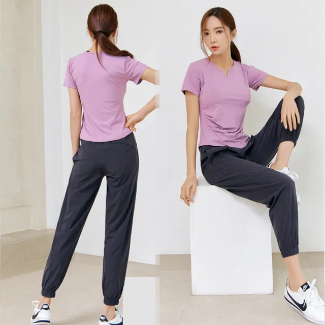 【BODYAIR】任2入 修小V臉側抽褶短袖上衣(瑜珈.慢跑.運動.健身.透氣.舞蹈.運動服)