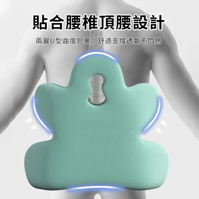 【OMG】人體工學記憶棉護腰靠墊 腰椎支撐減壓靠枕 久坐舒適透氣不悶 辦公室座椅汽車用護腰墊 靠腰枕