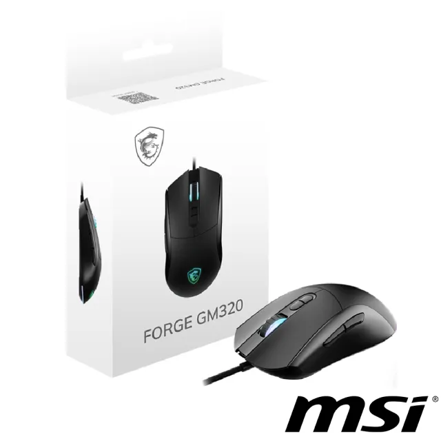 【MSI 微星】FORGE GM320 有線電競滑鼠