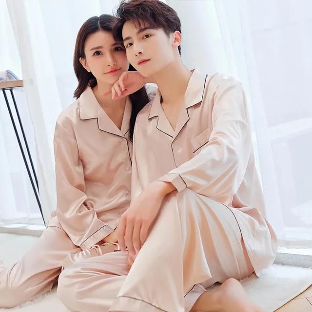 【藍尼居家】★情侶款輕奢感睡衣套裝(女睡衣/男睡衣/情侶睡衣/家居服/兩件式)
