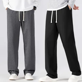 【NEW FORCE】歐美男士寬鬆休閒直筒長褲-3色可選(運動長褲/休閒長褲/男裝/秋冬長褲/抽繩長褲)